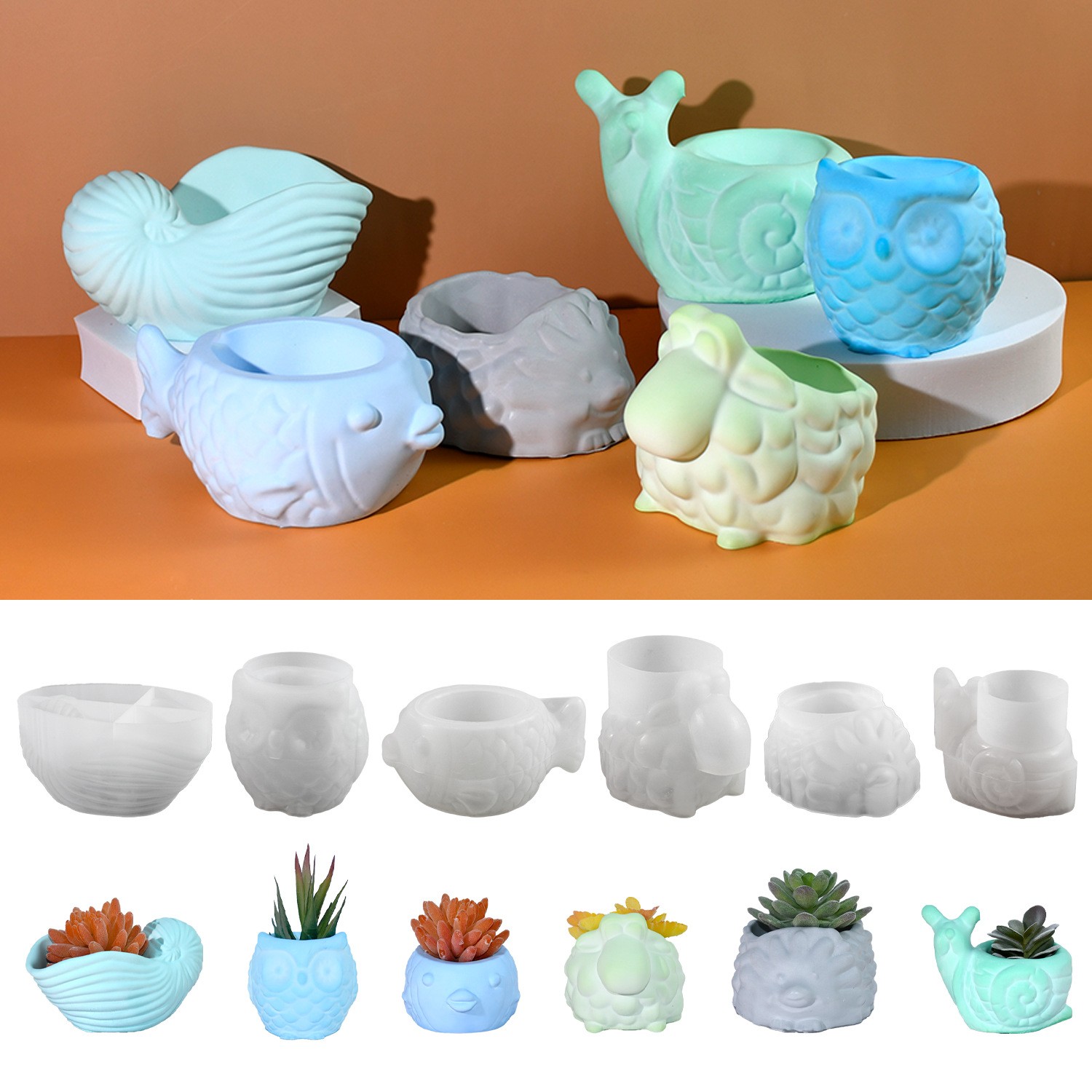 Potsticker Mold - 3D Animal Flower Pot Silicone Mold