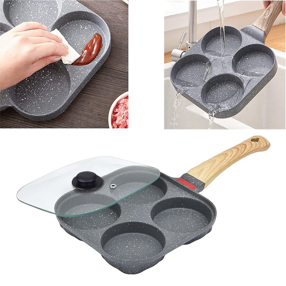 Non Stick 4-Cup Egg Frying Pan - Mini Pancake Griddle 评论和价格