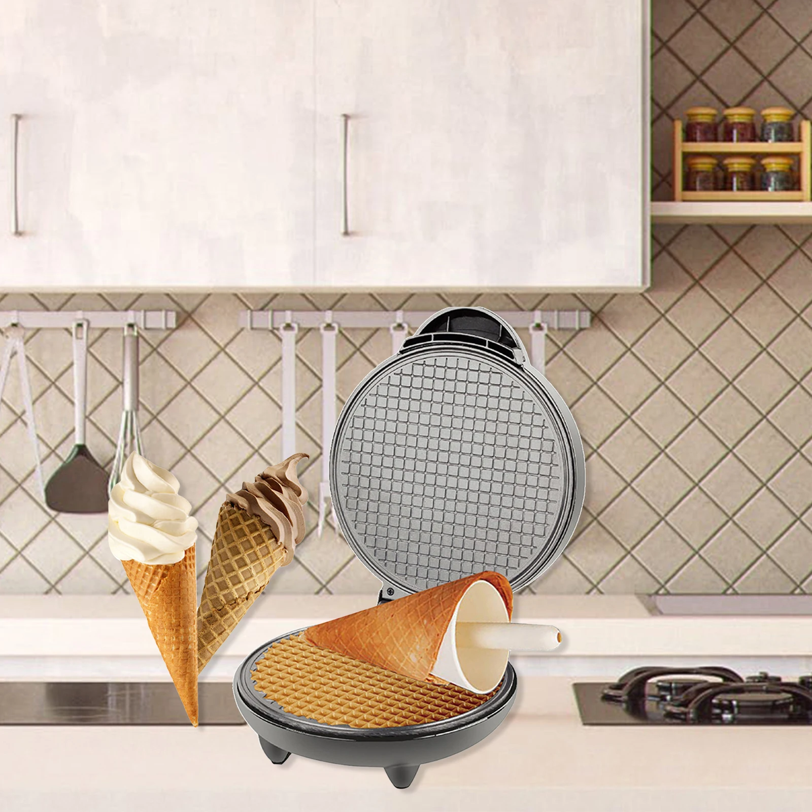 1200W Waffle Maker Nonstick Ba - Waffle Cone Maker 评论和价格