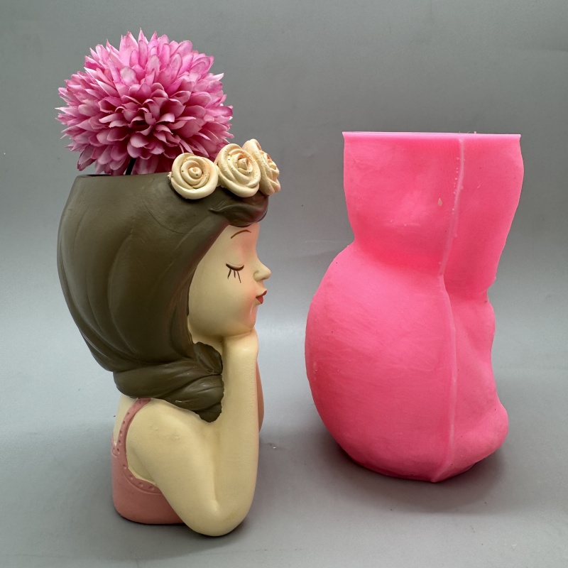 Cute girl flower pot silicone  - Potsticker Mold 评论和价格